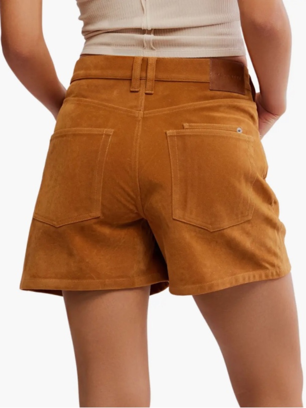NWT Free People We The Free Tippi Faux Suede Shorts Size 32/Women 14 Dark Honey